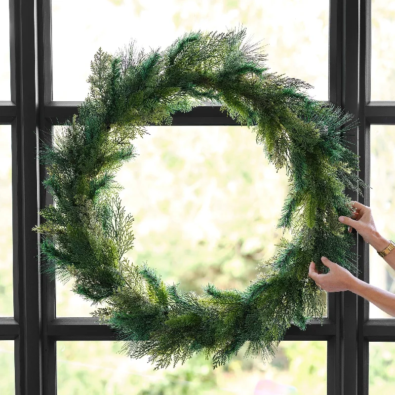 Rustic Red Large Door Christmas Wreath 90cm