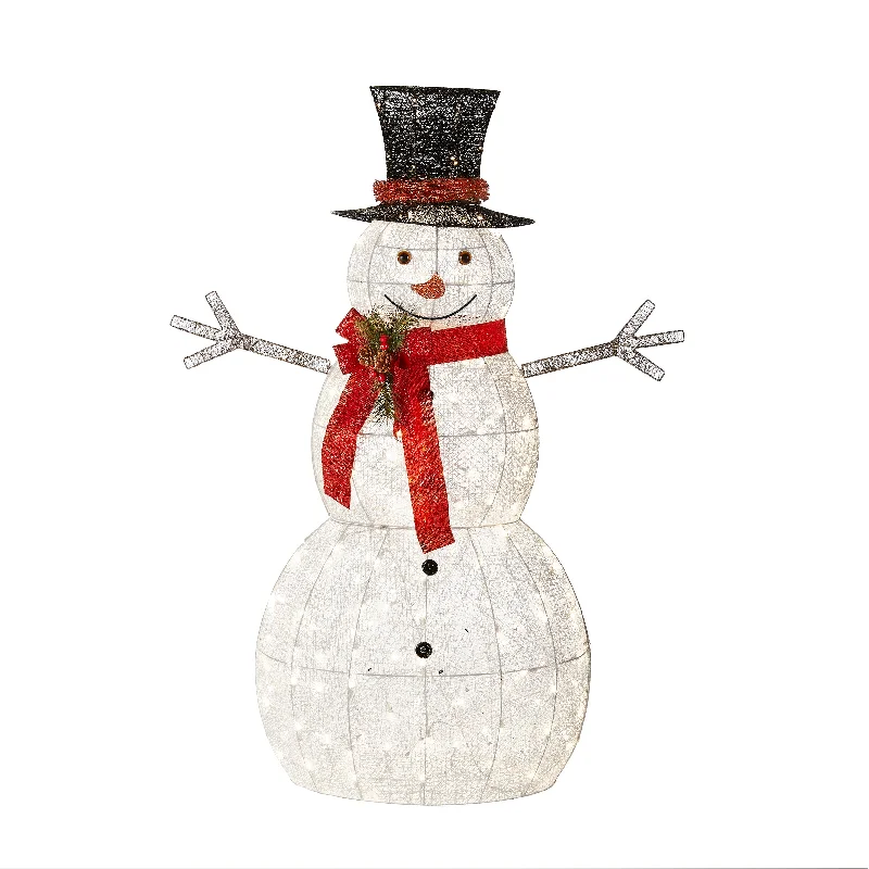 60" Snowman Decoration with Warm White LED Lights