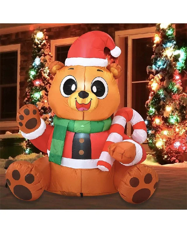 Tall Teddy Bear Christmas Lawn Inflatable 1.5m