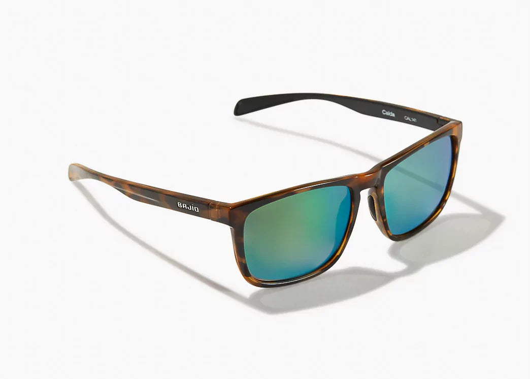 Bajio - Calda Sunglasses - Brown Tortoise Glass Frame - Green Mirror Glass Lenses