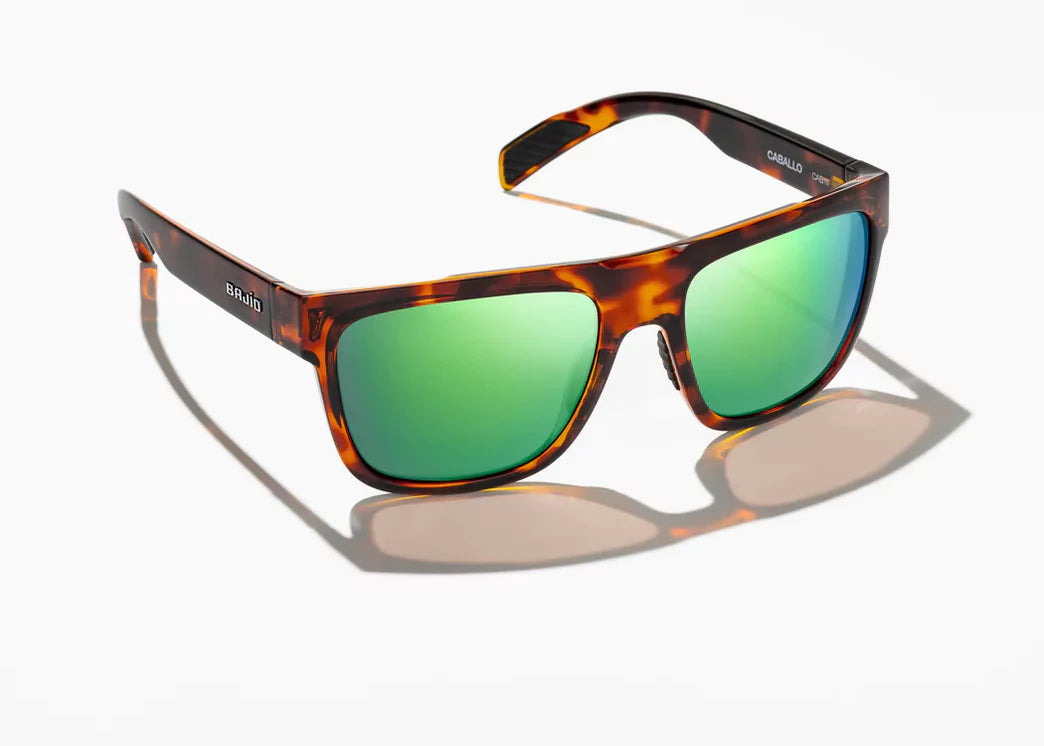 Bajio - Caballo Sunglasses - Brown Tortoise Glass Frame - Green Mirror Glass Lenses